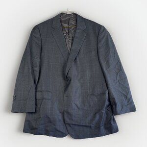 J.P. Tilford Samuelsohn x Harry Rosen Gray/Blue gingham Sport Blazer Jacket 46R